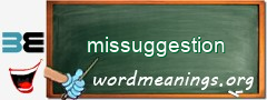 WordMeaning blackboard for missuggestion